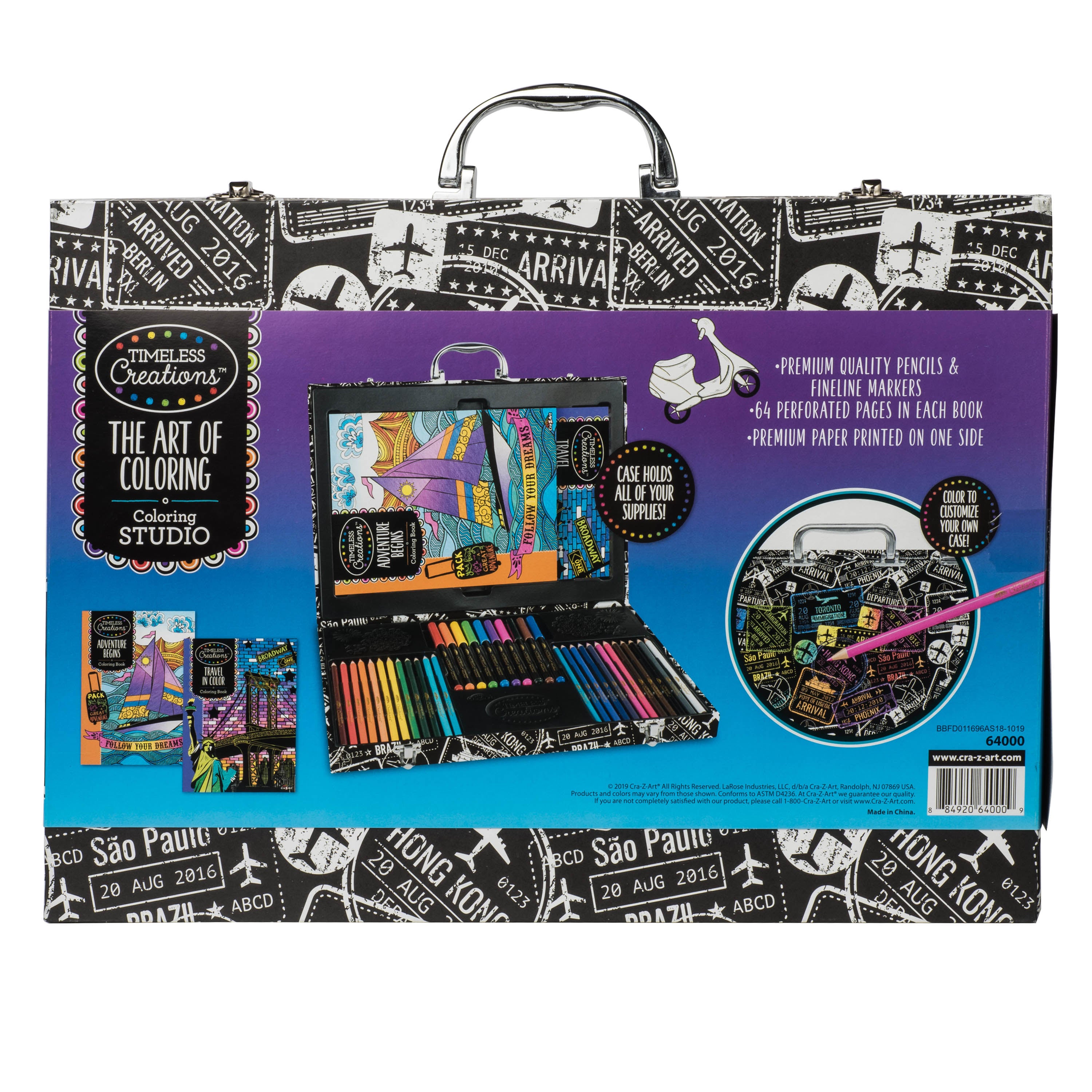 Timeless Creations The Art of Coloring, Coloring Studio with Case